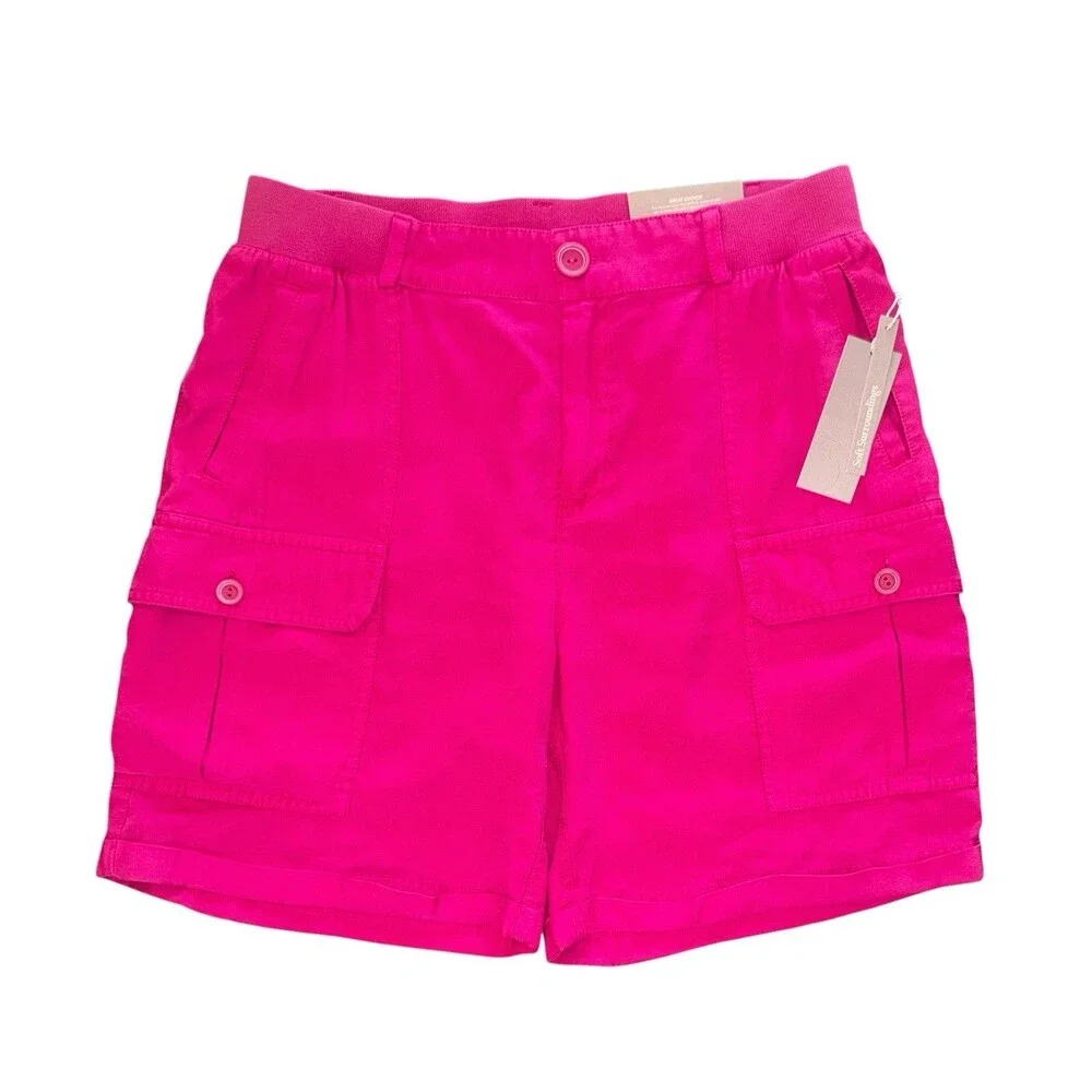 NWT Soft Surroundings 7.5” Pali Shorts Cargo Pockets Pink Womens Size Medium NEW